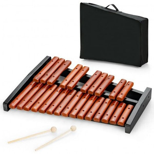 25 Notes Xylophone Wooden Percussion Educational Instrument with 2 Mallets B593-MU10076