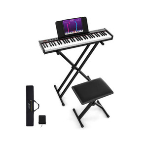 61-Key Portable Electronic Keyboard Piano Complete Digital Piano Set with Stand and Stool B593-MU10106US