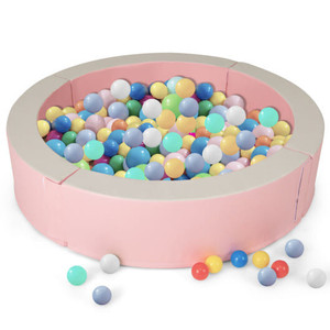 Detachable Foam Ball Pit with 50 Colorful Ocean Balls-Pink - Color: Pink D681-FH10127PI