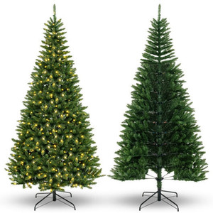 8 FT Corner Artificial Christmas Tree with 1137 Branch Tips and 360 Warm White LED Lights - Color:  D681-CM24959US