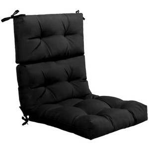 22 x 44 Inch Tufted Outdoor Patio Chair Seating Pad-Black - Color: Black D681-HW67216DK