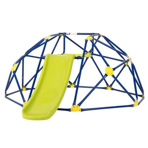 Kids Climbing Dome with Slide and Fabric Cushion for Garden Yard-Green - Color: Green D681-NP10769-HS