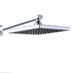 8 Inch LED Rainfall Shower head Arm Control Valve Handspray Shower Faucet Set - Color: Silver D681-BA6420