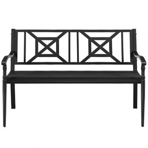 Patio Garden Bench with Powder Coated Steel Frame - Color: Black D681-HW66422