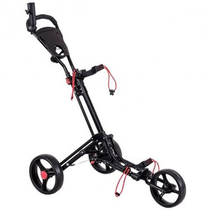 Foldable 3 Wheel Golf Pull Push Cart Trolley - Color: Black D681-SP37199