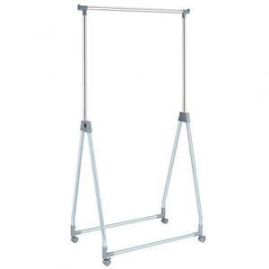 Extendable Foldable Heavy Duty Clothing Coat Rack Stand with Hanging Rod - Color: Silver D681-HW63969