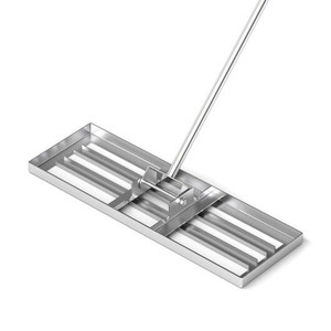 30 x 10 Inch Lawn Leveling Rake with Ergonomic Handle-Silver - Color: Silver D681-GT4043SL
