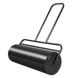 24 x 13 Inch Tow Lawn Roller Water Filled Metal Push Roller-Black - Color: Black D681-GT2970DK