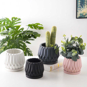 Color: Grey - Tabletop plant flowerpot Q119-CJJZGJYL00428-Grey
