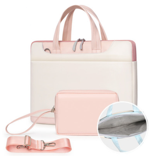Color: Lady Powder Power pack, Size: 14inches - Leather Large Capacity Laptop Case Q119-CJNS173955334HS