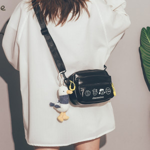 Color: Seagull black - Soft leather shoulder messenger bag Q119-CJBHNSNS22941-Seagull black