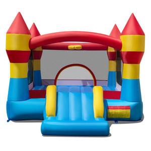 3-in-1 Kids Bouncer with Slide Large Jumping Area and Basketball Hoop without Blower B593-OP71362
