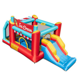 5-in-1 Ice Cream Inflatable Bounce House with Ball Pit and Slide without Blower B593-NP11448