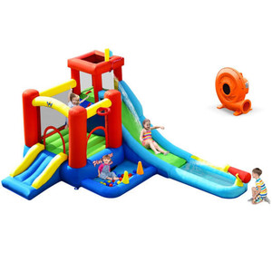 9-in-1 Inflatable Kids Water Slide Bounce House with 860W Blower B593-NP10389