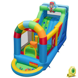 Inflatable Bounce House Obstacle Course with Ball Pit and Silde with 735W Blower B593-NP11633US