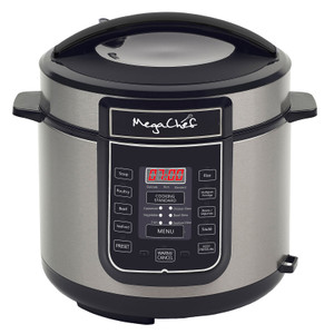 Megachef 6 Quart Digital Pressure Cooker with 14 Pre-set Multi Function Features D970-MCPR100A