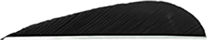 Trueflight Parabolic Feathers Black 3 in. LW 100 pk. R557-8436