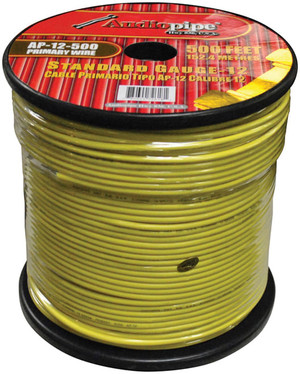 Audiopipe Primary Wire 12-Gauge 500 Foot Spool - Yellow M119-AP12500YW