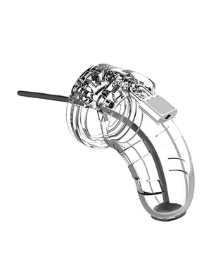 Shots Man Cage 3.5" w/Silicone Urethral Sounding - Clear X615-SHTMCG015TRA