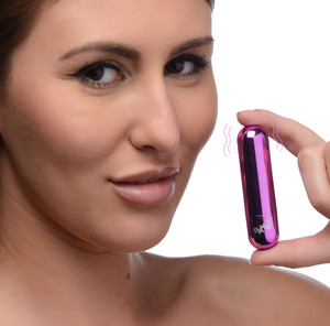 10X Rechargeable Vibrating Metallic Bullet - Purple D496-AG656-Purple