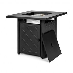 28 Inch Propane 50 000 BTU Patio Square Gas Fireplace with Lava Rock-Black B593-NP10211US