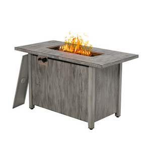43 Inch 50 000 BTU Propane Fire Pit Table with Removable Lid-Gray B593-NP10795