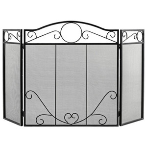 3-Panel Freestanding Fireplace Screen Folded Fire Doors B593-HV10290
