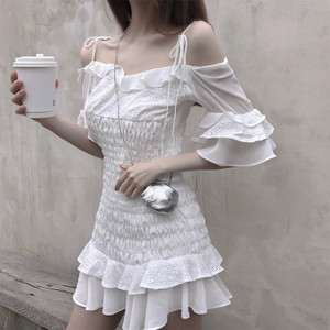 Butterfly lace design high waist slim bag hip skirt Q119-CJNSSYLY01472