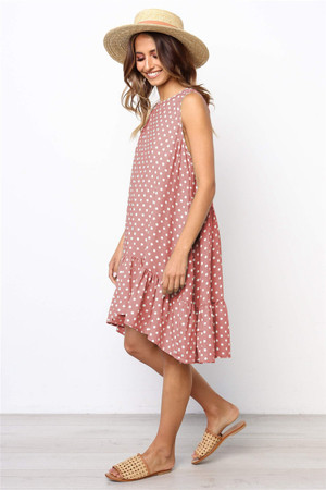 Color: Pink A, Size: L - Ruffled sleeveless strapless skirt Q119-CJNSSYLY02156-Pink A-L