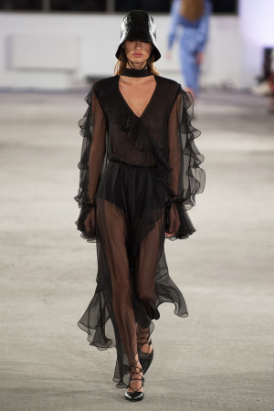 V-neck ruffled irregular flowing backless neckline with fairy dress Q119-CJNSSYLY01482