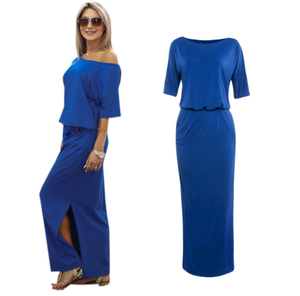 Color: Blue, Size: S - ummer Long Maxi BOHO Evening Blue Q119-CJNSSYLY00153-Blue-S