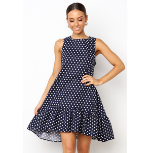 Color: Dark Blue, Size: L - Ruffled sleeveless strapless skirt Q119-CJNSSYLY02156-Dark Blue-L