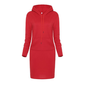 Color: Red, size: XL - Hooded lace-up pocket long-sleeved sweater Q119-CJNSSYLY00927-Red-XL