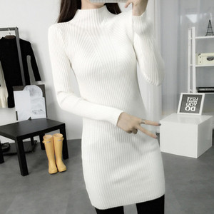 winter dress dress Korean cultivating in the long section of semi solid high collar sleeve head bot Q119-CJNSSYLY00680