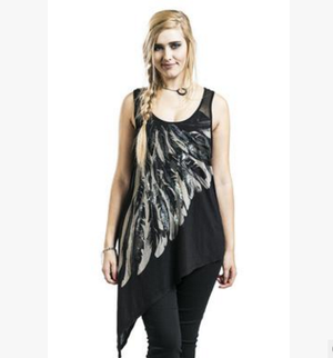 Women Tank Top Summer Feather Print Vest Shirts Q119-CJNSSYLY00079