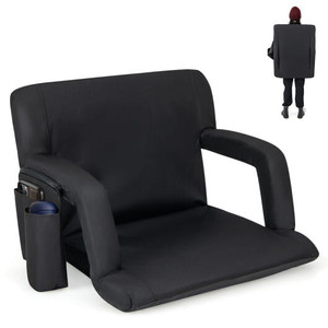 Stadium Seat for Bleachers with Back Support 6 Adjustable Positions-Black - Color: Black D681-JV11561DK-1