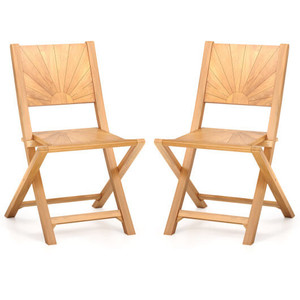 2 Pieces Folding Patio Chairs with Inclined Backrest D681-JV12297
