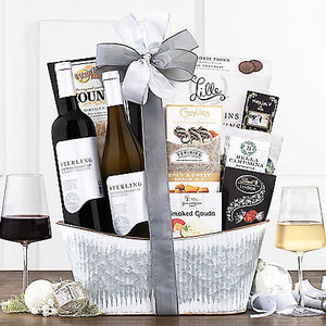 Sterling Vintner's Duet: Gourmet Wine Gift Basket Z954-WC-790