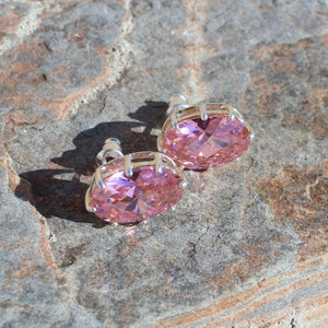 LOAS1369 - Sterling Silver Earrings with AAA Grade CZ in Pink A874-loas1369