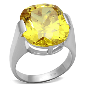 LOS689 - Silver 925 Sterling Silver Ring with AAA Grade CZ  in Topaz A874-LOS689