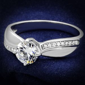 TS264 - Rhodium 925 Sterling Silver Ring with AAA Grade CZ  in Clear A874-TS264