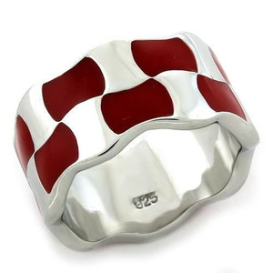 LOAS1125 - Rhodium 925 Sterling Silver Ring with No Stone A874-LOAS1125