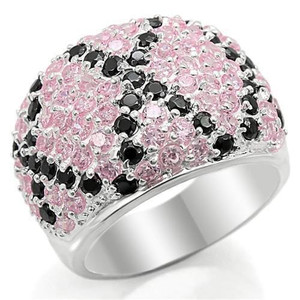LOS357 - Silver 925 Sterling Silver Ring with AAA Grade CZ  in Multi Color A874-LOS357