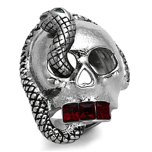 TK1038 - High polished (no plating) Stainless Steel Ring with Top Grade Crystal  in Multi Color A874-TK1038