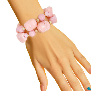 Light Pink Marbled Bead Bracelets T226-9485534855487