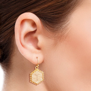 T Hexagon Initial Earrings T226-9485736870207