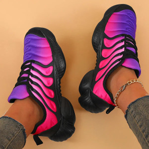 Color: Beige, Shoe Size: 39 - Women Sneakers 2024 Fashion Rainbow Color Platform Shoes Casual Walki F640-12000031016880114