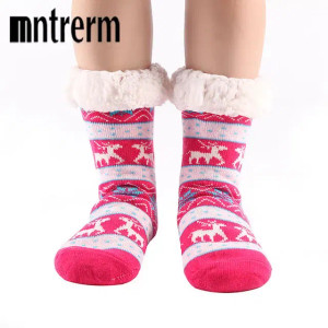 Color: Grass-Green, Shoe Size: 41 - Glglgege twist stripes Winter Women Socks Women Non-slip Adult  F640-12000020985836684
