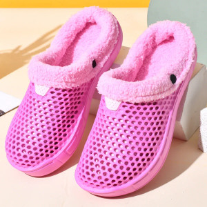 Color: wine red, Shoe Size: 46 - Couple Style Men's and Women's Cotton Slippers Winter Warm Plus Ve F640-12000043895941232
