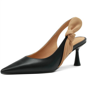 Color: black, Shoe Size: 35 - JOCHEBED HU?‘Summer Genuine Leather Shoes Women Pointed Toe Thin Heel F640-12000028964541344